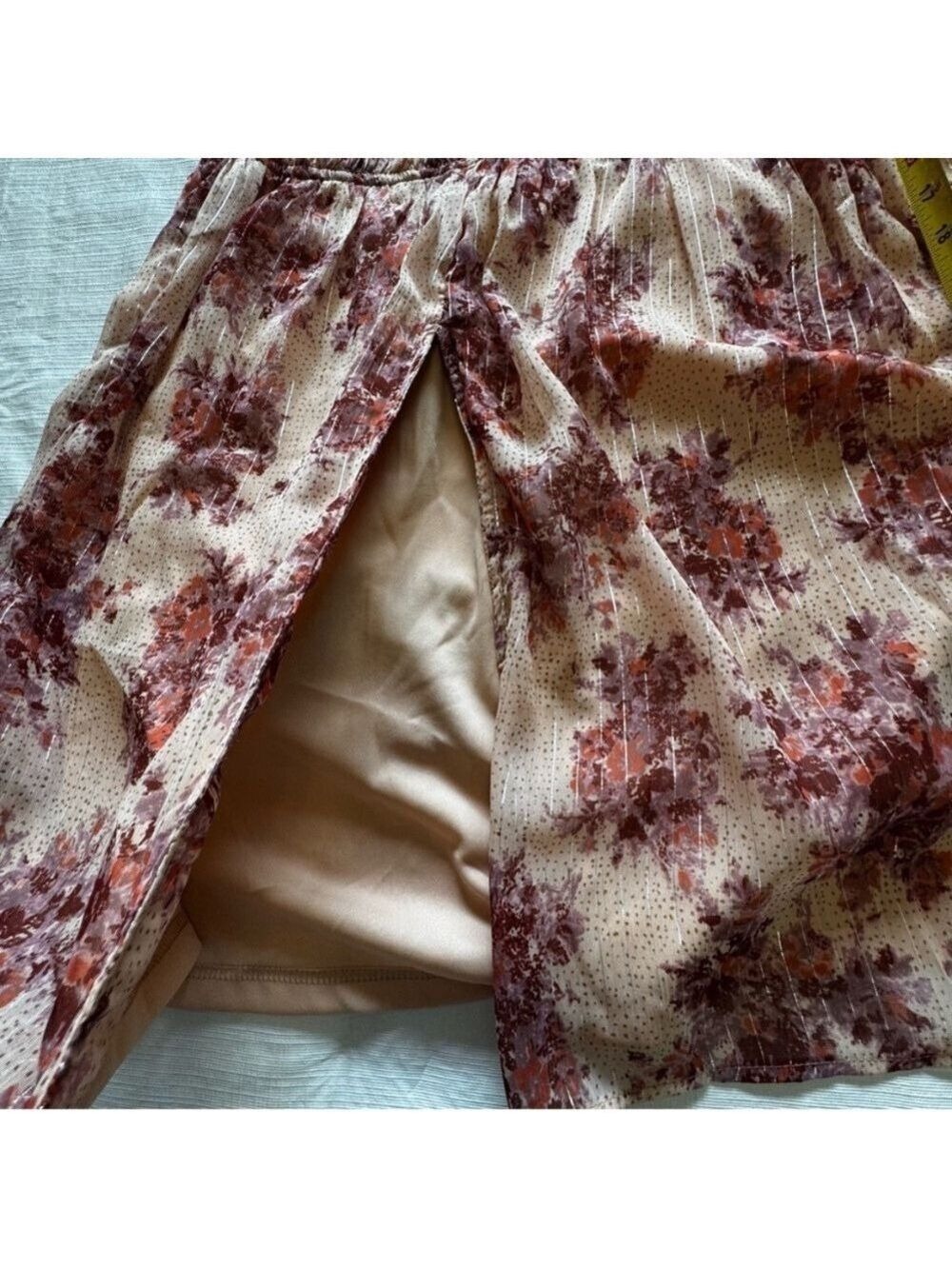 Dex Sleeveless Floral Maxi Dress - Cream and Burgundy Medium - Picture 6 of 7